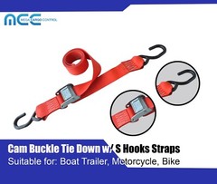 2 Pack 2″x6′ Cam Buckle Tie Down Strap w/S Hook for Motorcycle Boat Trailer Bike