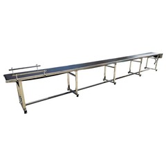 236*15.7in Black PVC Belt Conveyor Stainless Steel Body Adjustable Speed 370W