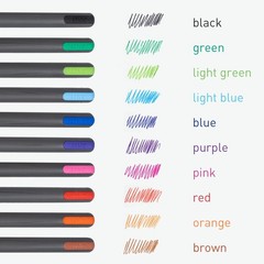 Pentonic Ballpoint Pens, 25 Count, 10 Assorted Ink Colors, 1.0 mm Medium Poin…