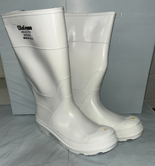 WHITE PVC Rubber Construction Fishing Hunting Waterproof STEEL TOE WORK BOOTS