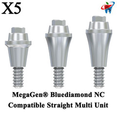 5x Dental MegaGen® Bluediamond NC Compatible Straight Multi Unit Abutments