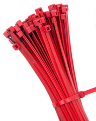 100-Pack 8” Red Nylon Zip Ties, 75 lb | Heavy Duty Cable Ties | USA Stock