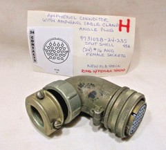 (Choice) Mil Spec FEMALE 3108 Right Angle Cable Sockets, 2-24 Pos., 10-24 Shells