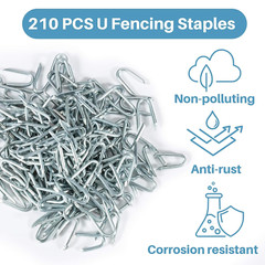 210 PCS U Fence Staples – Galvanized U Shaped Nails Heavy Duty Staples Fencing S