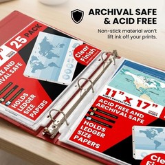 11×17 Sheet Protectors, 25 Pack, Heavyweight, Clear Page Protectors | Side Lo…