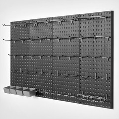 VEVOR Metal Pegboard Panels 2/3/4 Pcs 24×12/32×16″ Wall Organizer Tool Storage