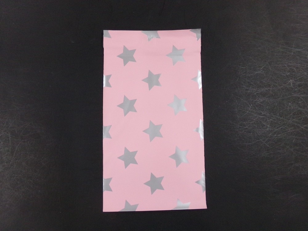 10 – 500 6×9 SILVER STARS Poly Mailers Lightweight Pink Shipping Bags
