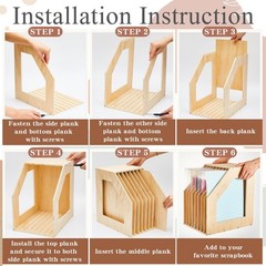 ReliThick 1 Pcs 12×12 Paper Storage Organizer Wood Slope Design Scrapbook Fil…