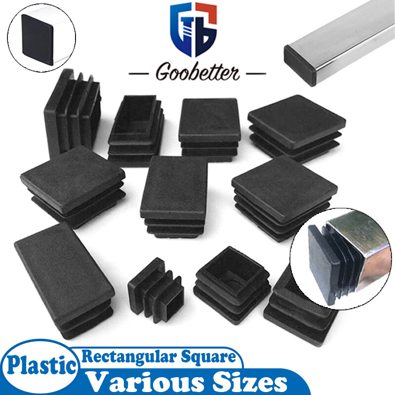 Square & Rectangle Plastic End Caps Blanking Plugs Tube Lnserts Various Sizes