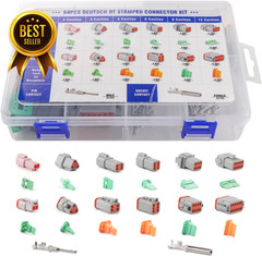 94Pcs Deutsch DT Connector Kit 2 3 4 6 8 12 Pin Waterproof Crimping Tool Set