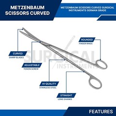Metzenbaum Scissors 11″ Curved Stainless Steel Surgical Instrument German Grade