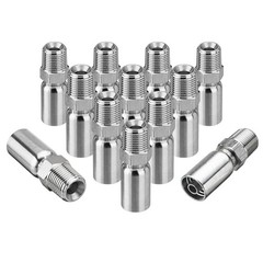 12 Pack 1/2″ NPTF Hydraulic Hose End Fittings, 3/8″ I.D. Hose x 1/2″ NPTF Male