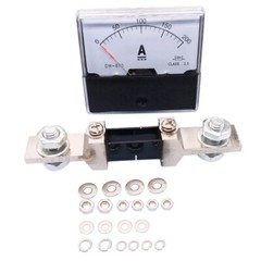 Set of Analog Panel AMP Current Ammeter Meter Gauge DH-670 0-200A DC & Shunt USA