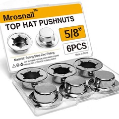 6PCS 5/8” Push Nuts Axle Cap, Push on Pushnut Spring Steel Permanent Washer Cap