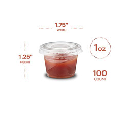 Plastimade Clear Disposable Plastic 1 Oz Portion 100 Count (Pack of 1), PC1C