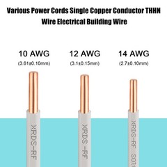 14AWG THHN Wire 50FT Single Copper Conductor PVC Nylon Insulation 600V
