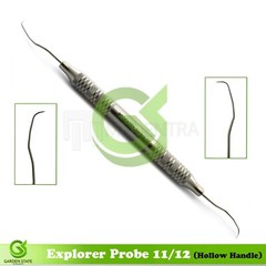 5Pcs Dental 11/12 Explorer-Probe Hollow Handle Diagnostic Plaque Sickle Scaler
