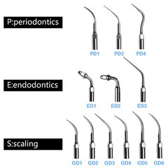 5 Pcs Dental Ultrasonic Scaler Perio Endo Scaling Tips fit for DTE SATELEC