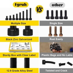 All-in-One M6 Screws Kit – 174 Pieces, 8 Sizes, Durable Anti-Rust Design