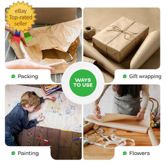 18″ X 14400″ (1200 Ft) Large Brown Kraft Paper Roll for Packing – Perfect Natura