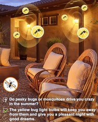 Flaspar 150W Equivalent Yellow LED Bug Light Bulbs Equivalent,