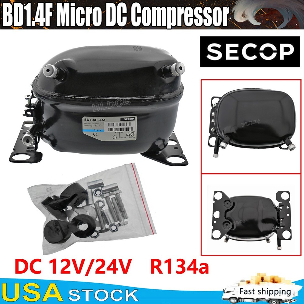 BD1.4F Secop Micro Compressor DC12V/24V R134a Refrigerator Fridge Freezer Marine