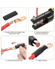 20 Pcs 8 Gauge UL Test Wire Lugs Stud Ring Terminals Gauge Wire Connectors
