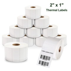 12 Roll 2″x1″ Direct Thermal Labels 1300/Roll Barcode FNSKU / UPC / FBA Labels