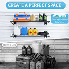 Heavy Duty 24″ Slat Wall Wire Shelves – 4 Pack Garage Storage Solution