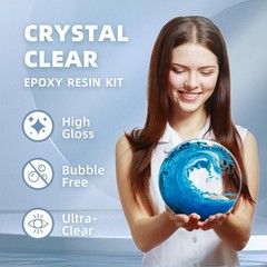 TAKIMO 68OZ Crystal Clear Epoxy Resin Kit – 1:1 Mixing Ratio, Bubble Free & A…