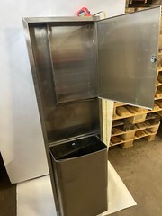 Used Steinless Steel Commercial Napkins Dispenser with garbage bin 56 1/2″ x 17″