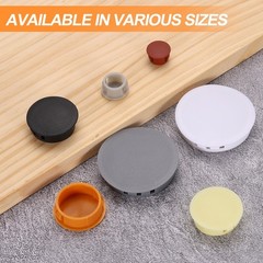 Dark Brown Hole Plugs 100pcs 1/2″ Plastic Plugs for Round Holes Flush Type