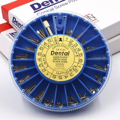 Assorted Dental Conical Screw Posts Kits Refills 24K Gold Plated 120Pcs/Box