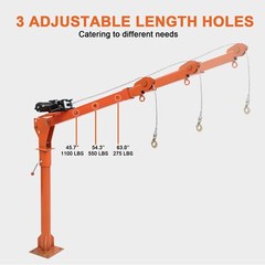 1100 LBS Hydraulic Truck Crane 360° Swivel Hitch Mounted Crane Truck Bed Lift