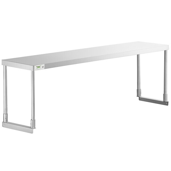 12″W x 60″D x 19″H Stainless Steel Single Deck Overshelf For Work Prep Tables