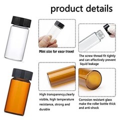 100pcs 4/10ml Glass Vials Clear Sample Vials Lab vials Small Vial with Screw Cap