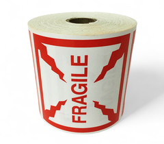 Shipping Labels 4×4 Fragile 500 labels per roll 1-12 Rolls