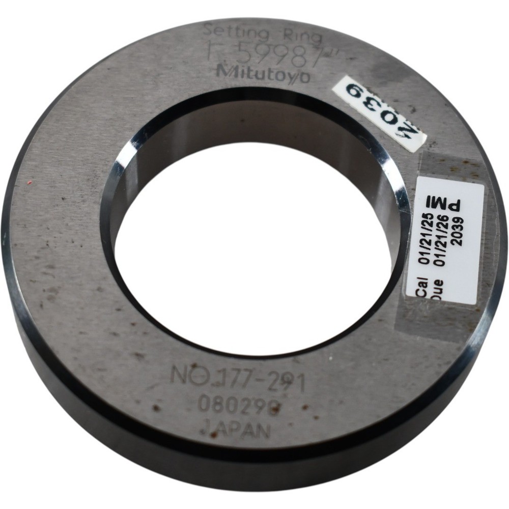 Mitutoyo 177-291 Series 177 Steel Master Setting Ring Gage 1.6 Inch Diameter