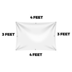 VictoryStore 3×4 Feet Blank Banner – 10oz Blank Vinyl Banner with Grommets
