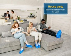 200 pack disposable shoe covers non slip durable for daily indoor use