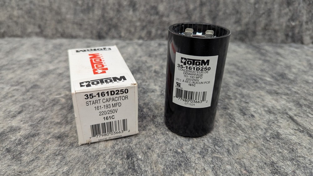 Motor Run Start Capacitor 35-161D250 161-193MFD 220/250VAC Round – Rotom 🔥New🔥