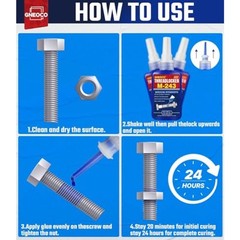 Threadlocker Blue, Thread Lock Medium Strength Lock Tight for Nuts, Bolts, Faste
