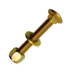 4 Pack of 1/2″-13 x 3 Grade 8 Heavy Duty Carriage Bolts, Washers & Nylon Nuts