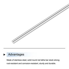 2Pack 1/4″ x 24″ 316 Stainless Steel Solid Round Rods for DIY Craft