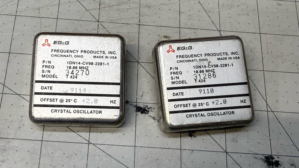2X EG&G crystal oscillator # 1DN14-CV90-2201-1 Working Pulls See Pics 🔥