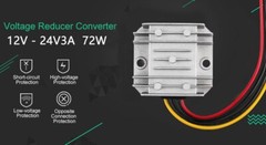 12V Step Up to 24V 3A 72W Converter DC-DC Boost Converter Regulator Waterproof
