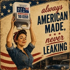 2.5 Gallon Used Oil Container – Leak Proof Motor Oil Disposal Jug, 10 Quart Recy