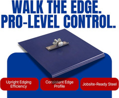 Blue Steel Walking Edger Concrete Edging Tool 9 In. X 10 In. with 3/8 In. Radius