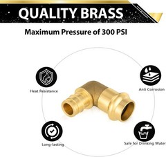 1/2″ Copper Press x 1/2″ PEX A Expansion Elbow, Pack of 10