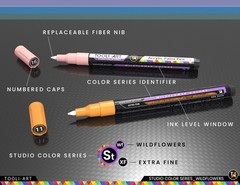 28 Wildflower Colors Acrylic Paint Pens 1 Count (Pack of 28), WILDFLOWER XF